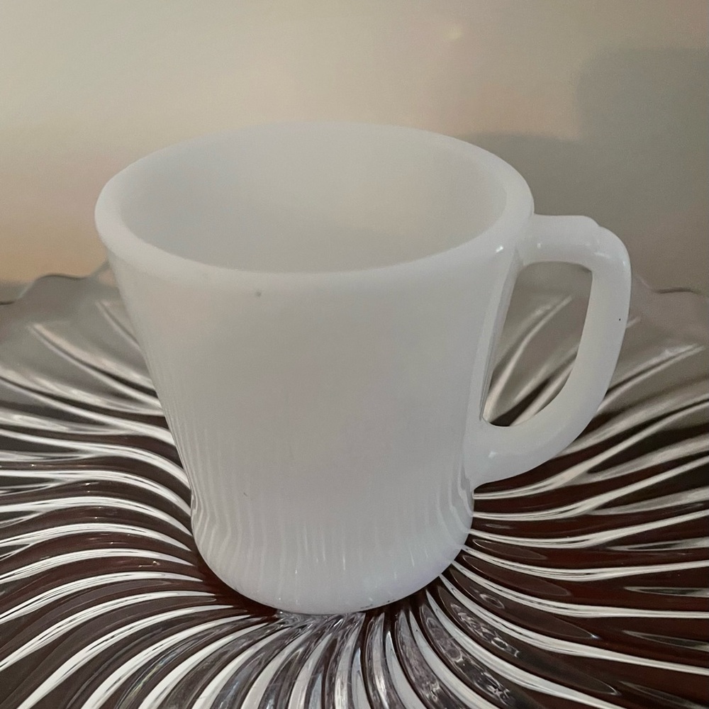 Fire King White Milk Glass Coffee Mug D Handle